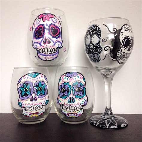 Sugar Skull Wine Glass Skull Wine Glass Sugar Skull T