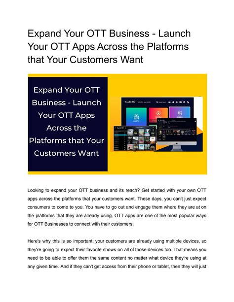 Expand Your Ott Business Launch Your Ott Apps Across The Platforms