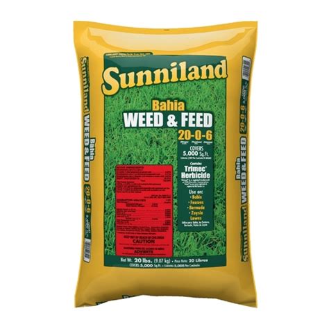 Sunniland 129820 Lawn Fertilizer Bahia 20-0-6 Weed & Feed For Bahia ...