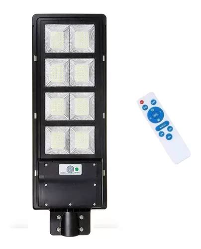 Foco Led Luminaria Solar K W Sensor Poste Control Env O Gratis