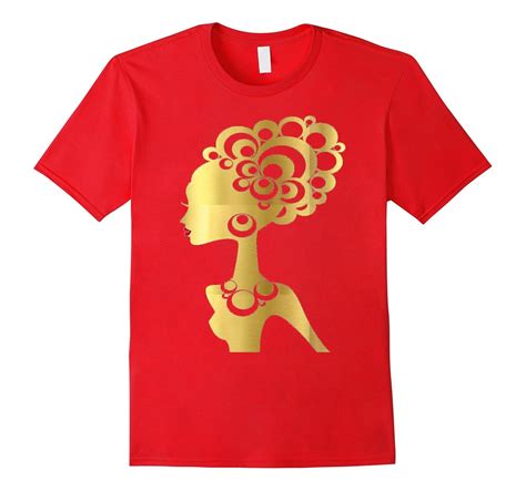 Black Girl Magic Shirt Gold Red Lips Diva Glam African Queen 4lvs