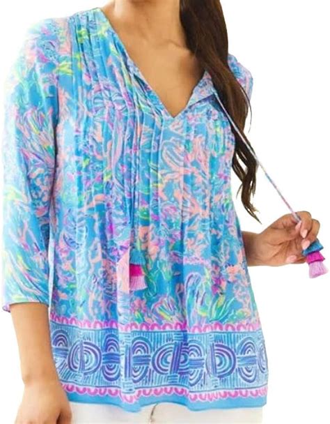 Lilly Pulitzer Marilina Tunic Top All Together Now XL At Amazon