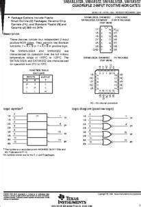 SN54ALS02A Datasheet Quadruple 2 Input Positive NOR GATEs