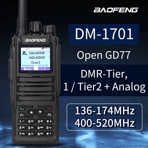 Baofeng DM 1701 DMR Walkie Talkie Open GD77 Dual Mode Analog Digital