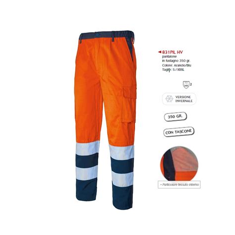 Pantalone Da Lavoro Alta Visibilit Invernale Tascone Laterale In