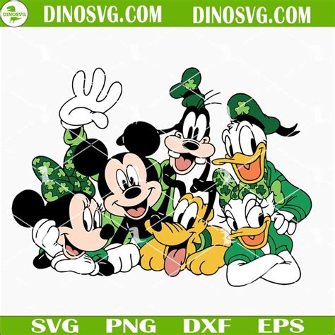 Mickey Mouse And Friends St Patricks Day Svg Lucky Clover Svg Disney