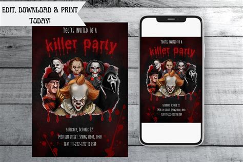 Halloween Party Invitation Horror Halloween Party Invitation Horror