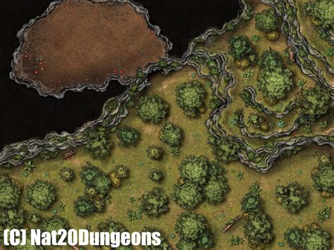 Forest Cave Battle Map Dnd Battle Map Dandd Battlemap Dungeons And Dragons 5e Roll20