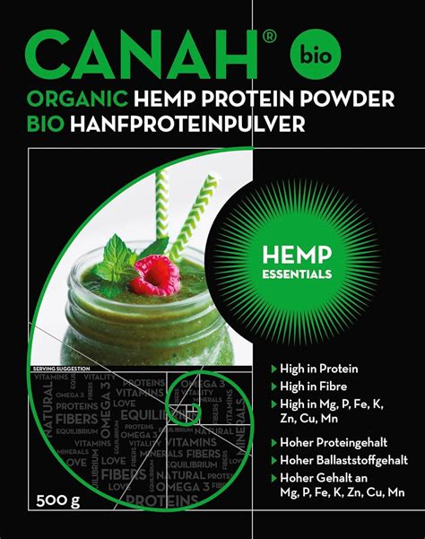 Canah Organic Hemp Protein Powder 500g Vegan Superfood With High