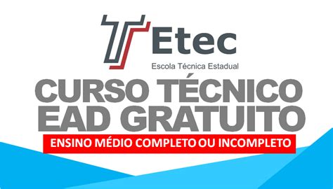 Curso Da Etec Gratuito - Etec abre inscrições em curso técnico GRATUITO EAD em Administração ...