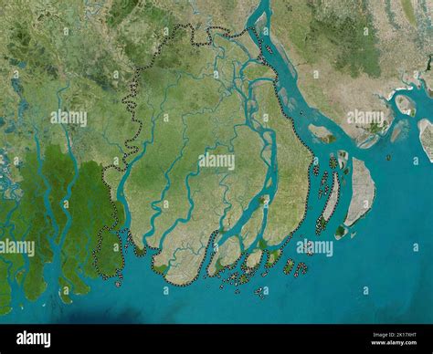 Barisal Division Of Bangladesh High Resolution Satellite Map Stock