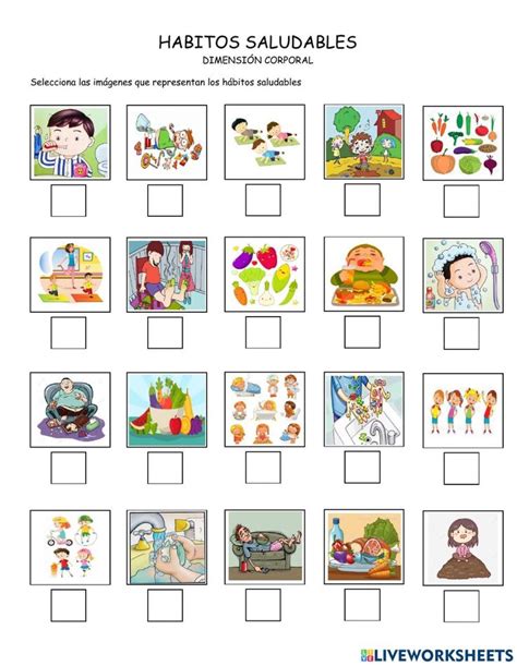 Hábitos saludables interactive worksheet for transición Busy