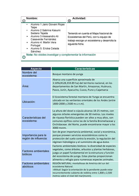 Semana Word Medio Ambiente Nombre Actividad Alumno Jairo