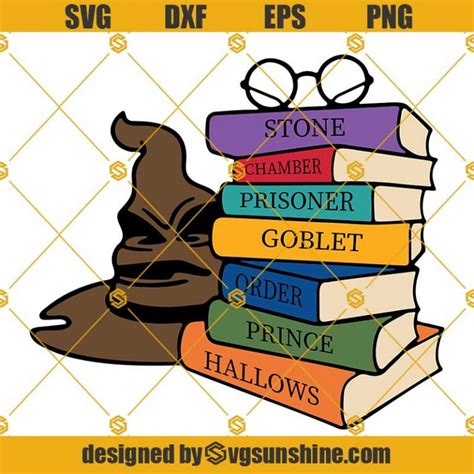 Harry Potter Books Svg Book Nerd Svg Png Dxf Eps Cut Files For Cricut Silhouette