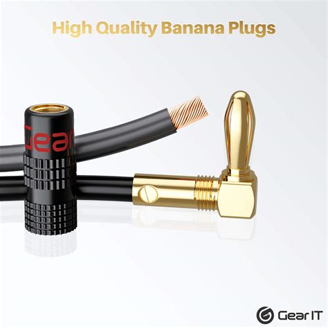 Buy GearIT Right Angle Banana Plugs For Speaker Wire 6 Pairs 12