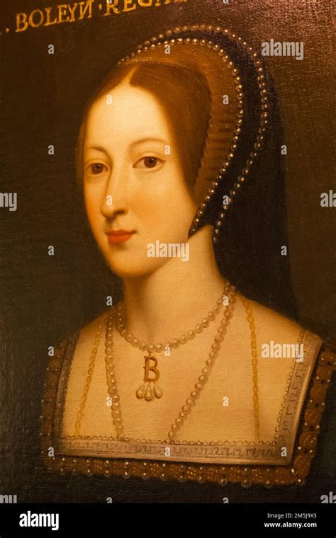 England Kent Hever Hever Castle Portrait Of Anne Boleyn Stock Photo