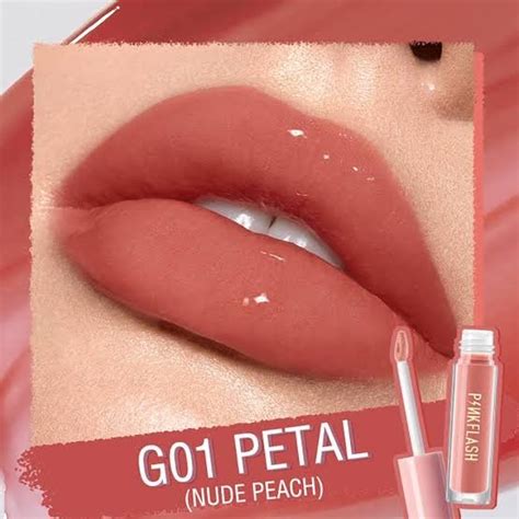 Pink Flash Moist Lip Gloss G01 Petal Nude Peach BEAUTY FACTORY