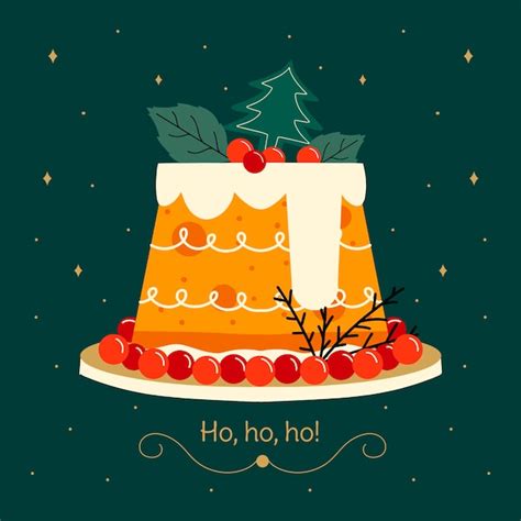 Free Vector | Flat christmas pudding illustration