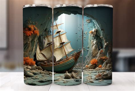 3D Cracked Hole Shipwreck 0615 Tumbler Wrap 20oz And 30oz Etsy