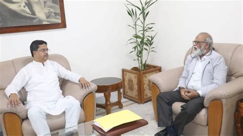 Tripura Ak Mishra Meets Cm Manik Saha Holds Talks On Development Of