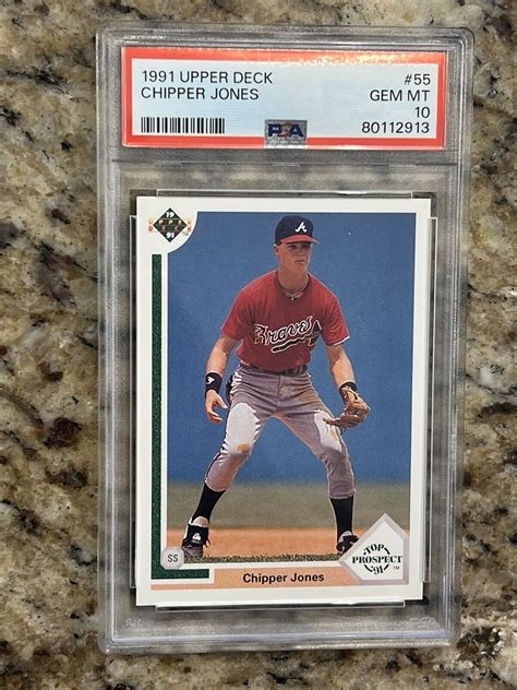 Upper Deck Chipper Jones Rookie Card Hall Of Fame Psa Ebay