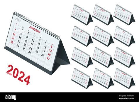 Calendario Planner Per Il 2024 Modello Di Calendario Isometrico Per