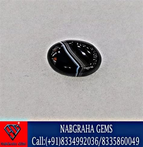 Gemstone Oval Black Sulemani Hakik For Astrological Benifits At Rs