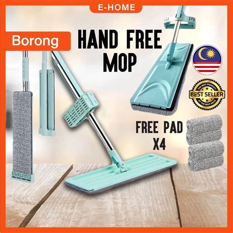 Magic Mop Lantai Rotation Self Wash Squeeze Dry Flat Mop Magic Mop