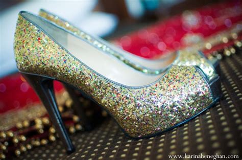 Indian Wedding Bridal Shoes Glitter Inspiration Photo 2390