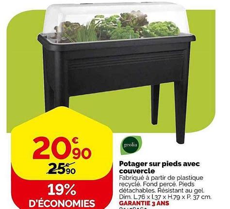 Promo Potager Sur Pieds Avec Couvercle Geolia Chez Weldom