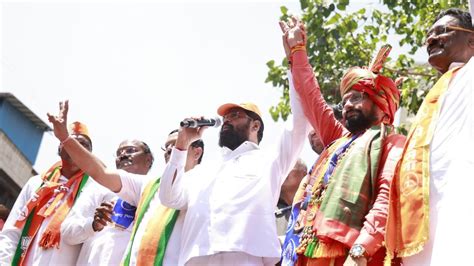 In Photos Shiv Sena Candidate Naresh Mhaske Files Nomination From