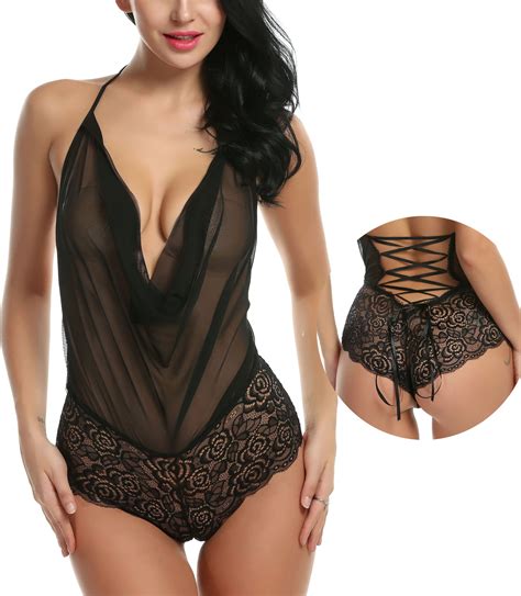 Avidlove Women Sexy Lingerie Teddy One Piece Lace Halter Babydoll