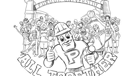 Purdue University Logo Coloring Pages Sketch Coloring Page