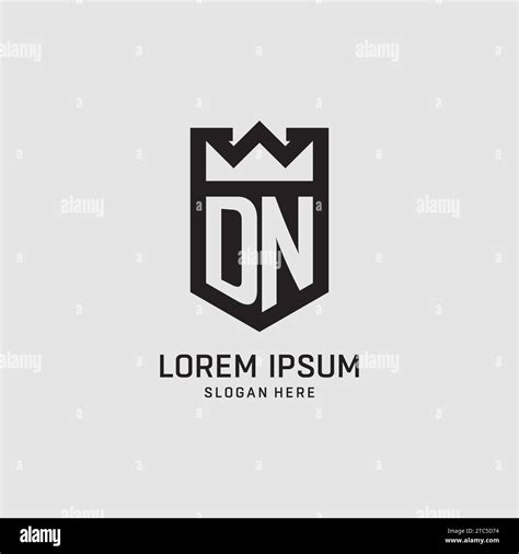 Initial Dn Logo Shield Shape Creative Esport Logo Design Vector