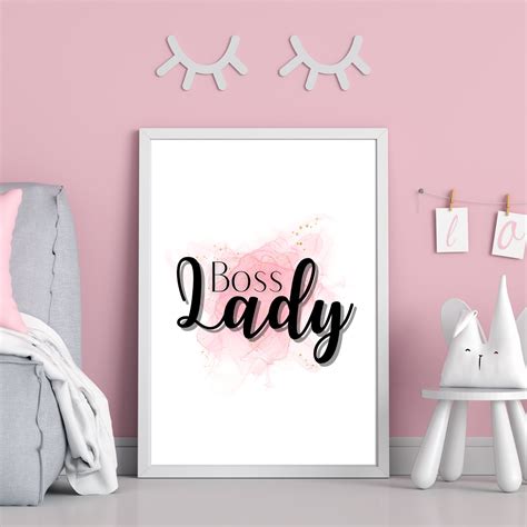 Boss Lady Printable Wall Art Boss Babe Wall Decor Girl Boss Etsy