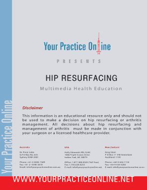 Fillable Online Hip Resurfacing Multimedia Hip Resurfacing Fax Email