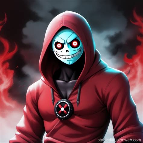 Undertale Sans With Red Mist And Sharingan Stable Diffusion Online