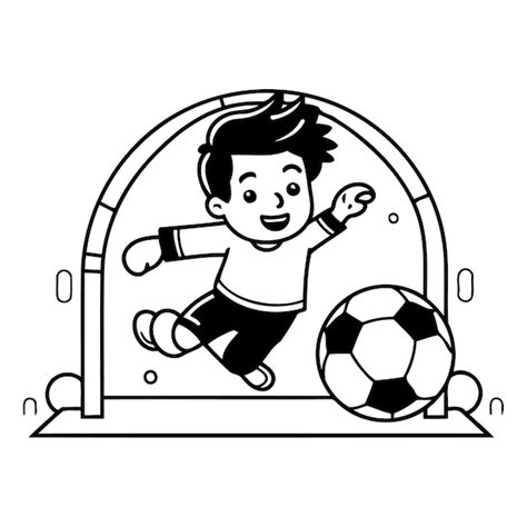 Jogador De Futebol Correndo Para O Gol Ilustra O Vetorial De