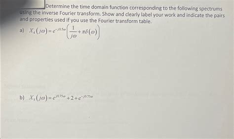 Solved Determine The Time Domain Function Corresponding To