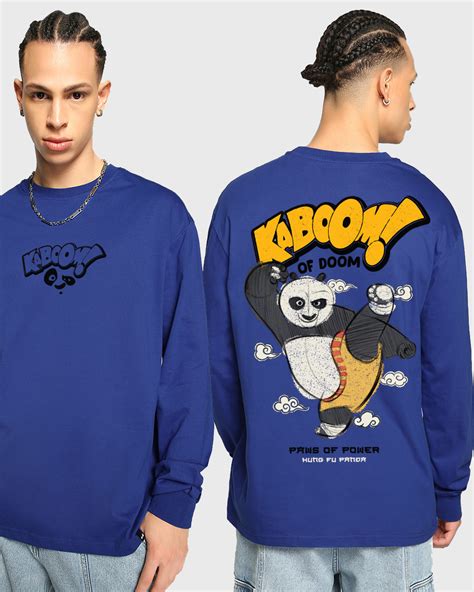 Buy Mens Blue Kaboom Graphic Printed Oversized T Shirt Online At Bewakoof