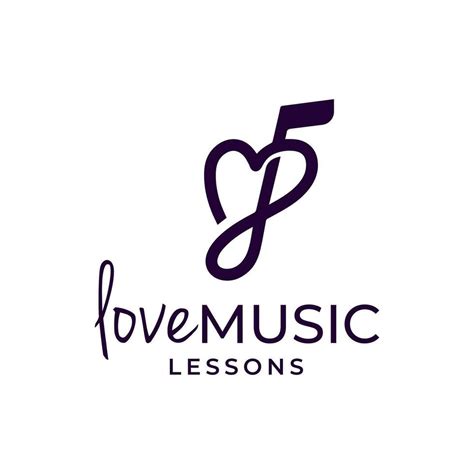 Modern And Simple Logo Combination Of Love And Music Notes