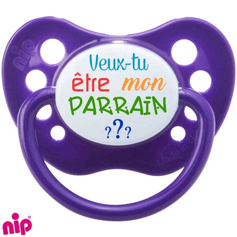 Tétine Pour Bébé Personnalisée Parrain Violette