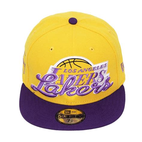 Boné New Era Aba Reta Fechado Nba Lakers Script Do Amarelo Netshoes