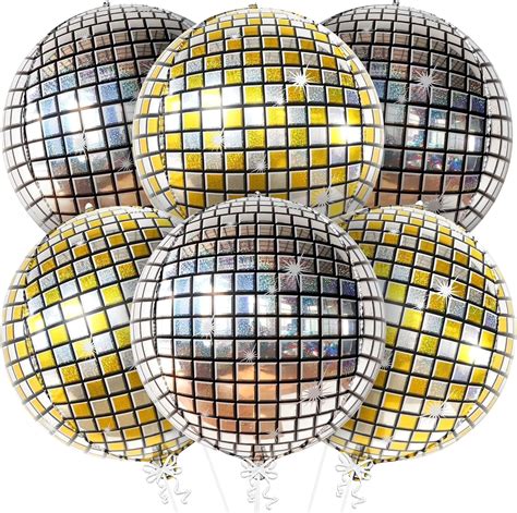 Amazon KatchOn Silver And Gold Disco Ball Balloons 22 Inch