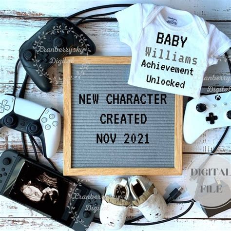 Digital Funny Video Game Player Pregnancy Announcement Player Etsy