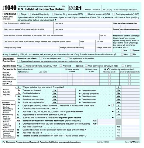 Form 1040 Us Individual Tax Return Definition Types And Use