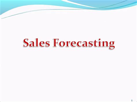 Sales Forecasting[1] Ppt