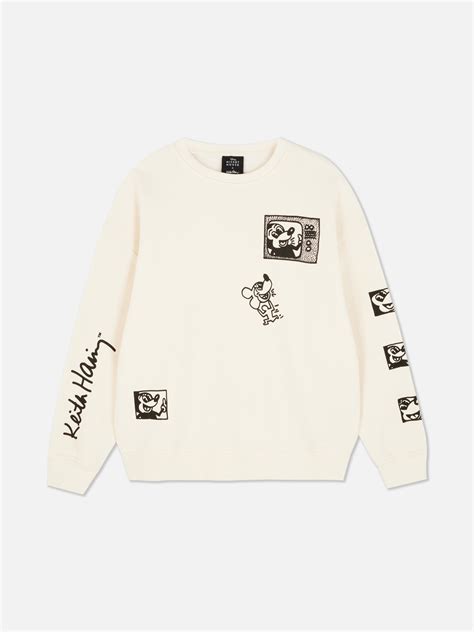 Sudadera De Mickey Mouse De Disney X Keith Haring Color Crema Mujer