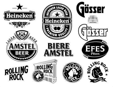 Beer Logo Svg Bundle Alcohol Drink Brand Label Sticker Emblem Etsy