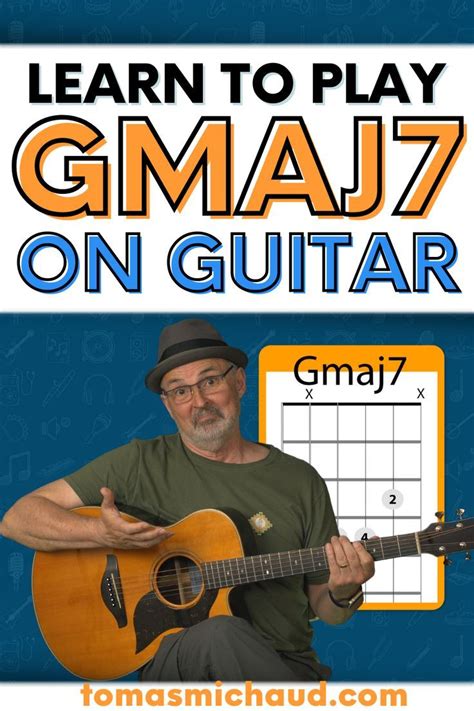 An Image Of A Man Playing Guitar With The Words Learn To Play G Major 7